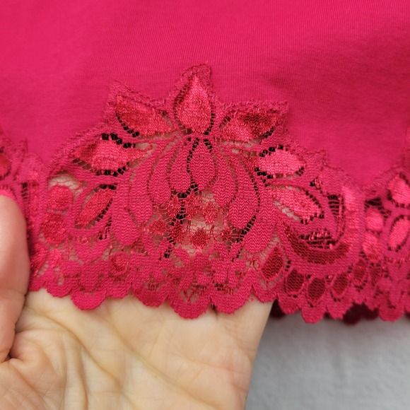 Coldwater Creek Womens Red Pink Lace Trim Sleeveless Tank Top Size Large Stretch - Picture 2 of 10